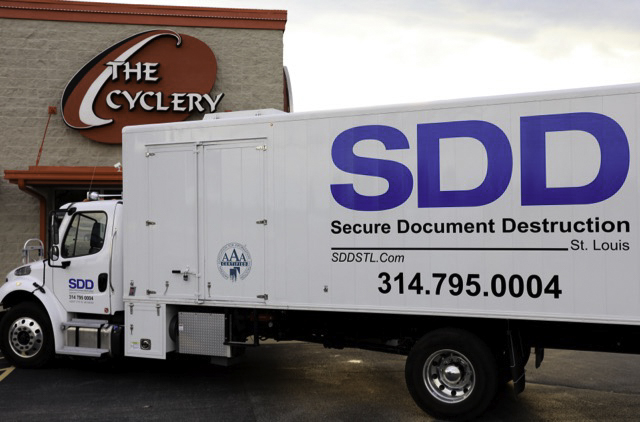 Our mobile shredding trucks pull right up to a business location to securely destroy its confidential documents.